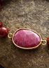 Boho Bracelet, Stretchy Bracelet, Red Rhodonite and Jasper
